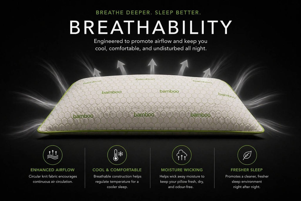 Bamboo Pillow | Hypoallergenic Anti Allergy Memory Foam Sensitive Skin Pillow
