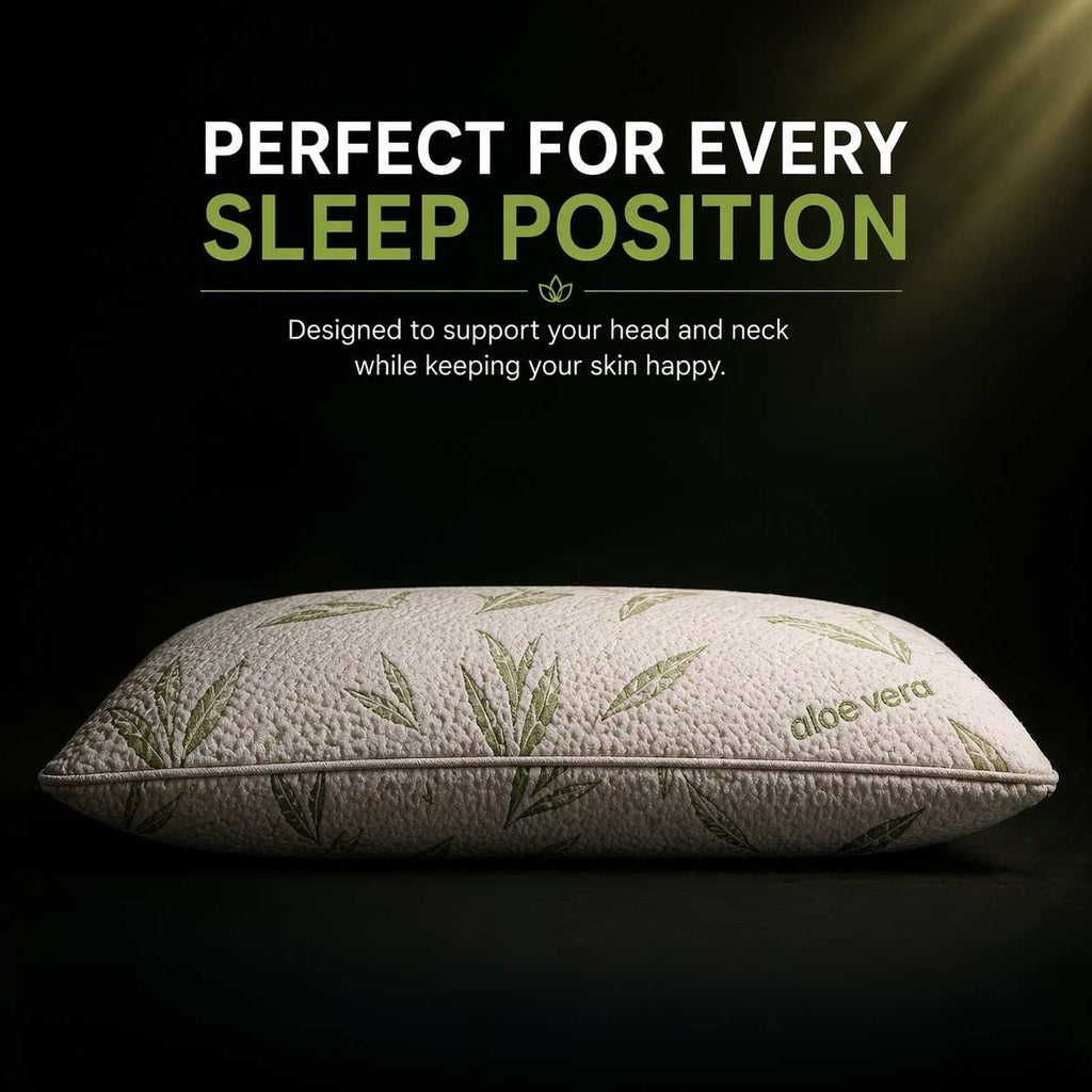 Aloe Vera Pillow | Hypoallergenic Anti Allergy Memory Foam Sensitive Skin Pillow