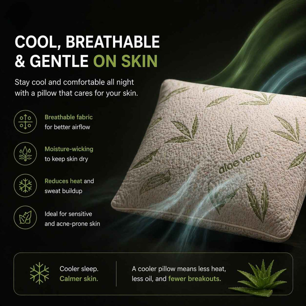 Aloe Vera Pillow | Hypoallergenic Anti Allergy Memory Foam Sensitive Skin Pillow