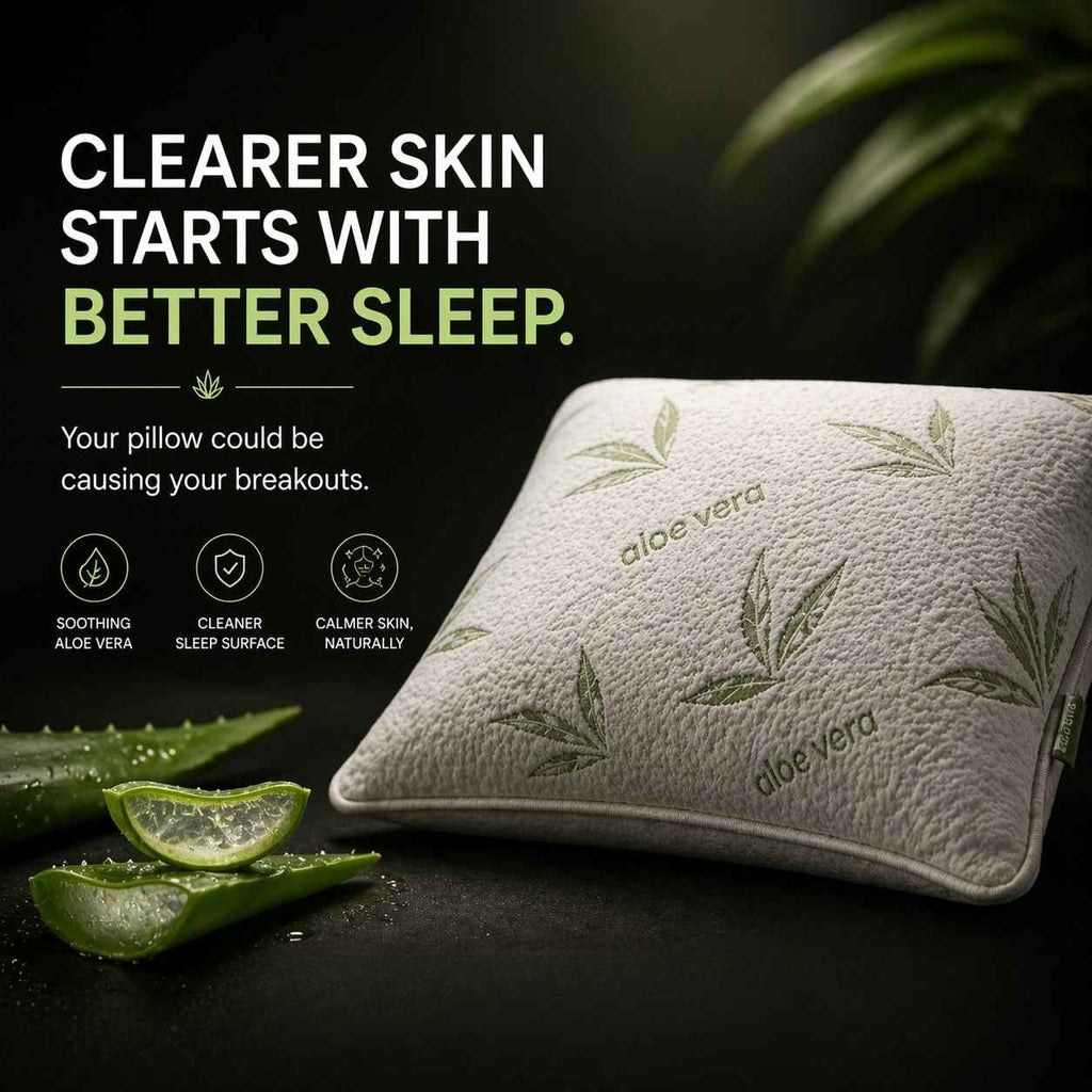 Aloe Vera Pillow | Hypoallergenic Anti Allergy Memory Foam Sensitive Skin Pillow
