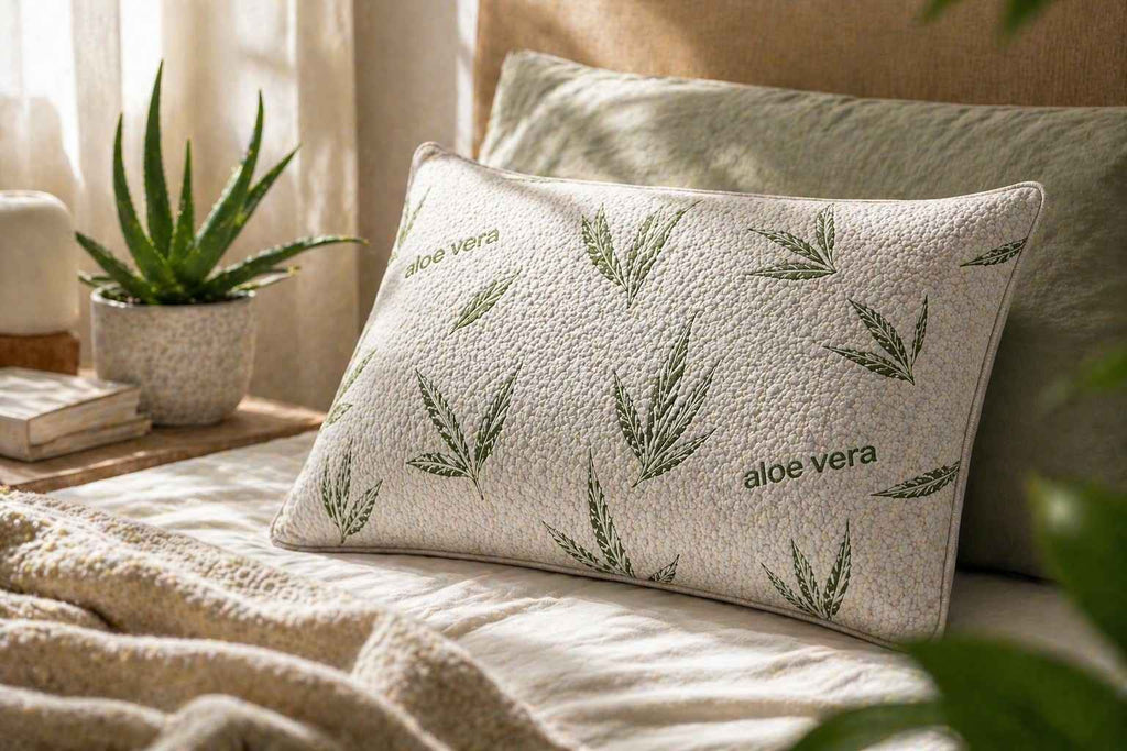 Aloe Vera Pillow | Hypoallergenic Anti Allergy Memory Foam Sensitive Skin Pillow