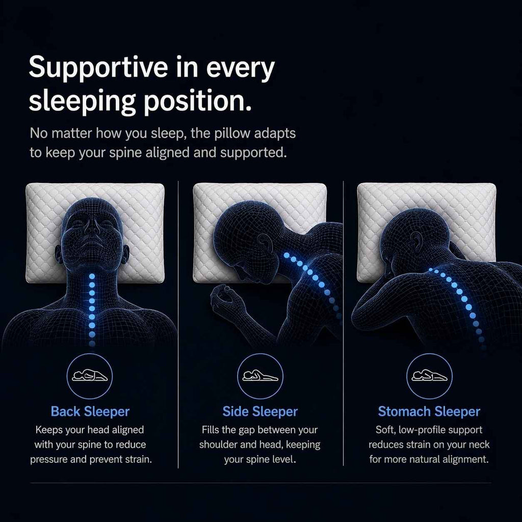 Side, font, back sleepers suitable for all positions with anti allergy sleep