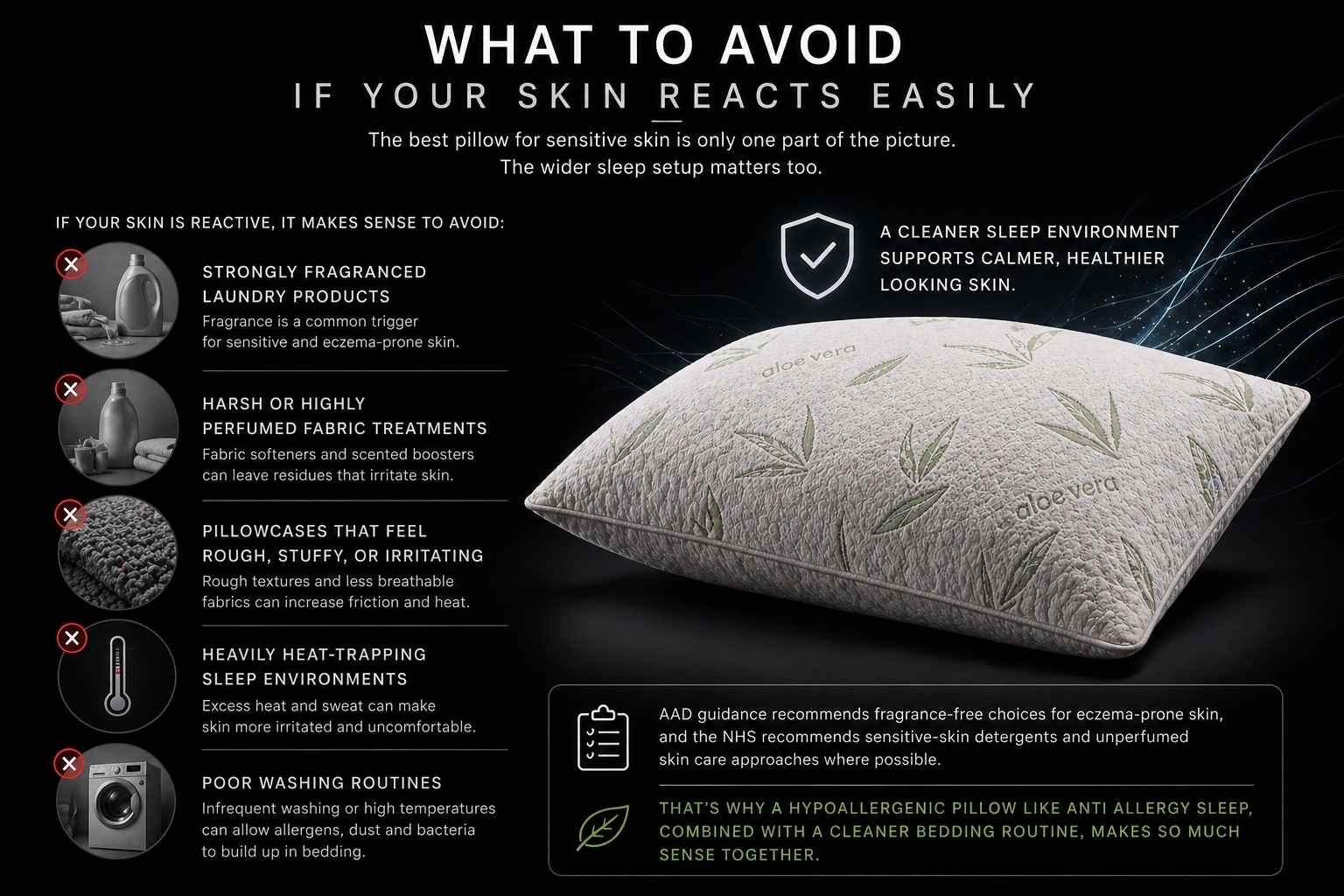 Best pillow for sensitive skin that does not react to skin conditions